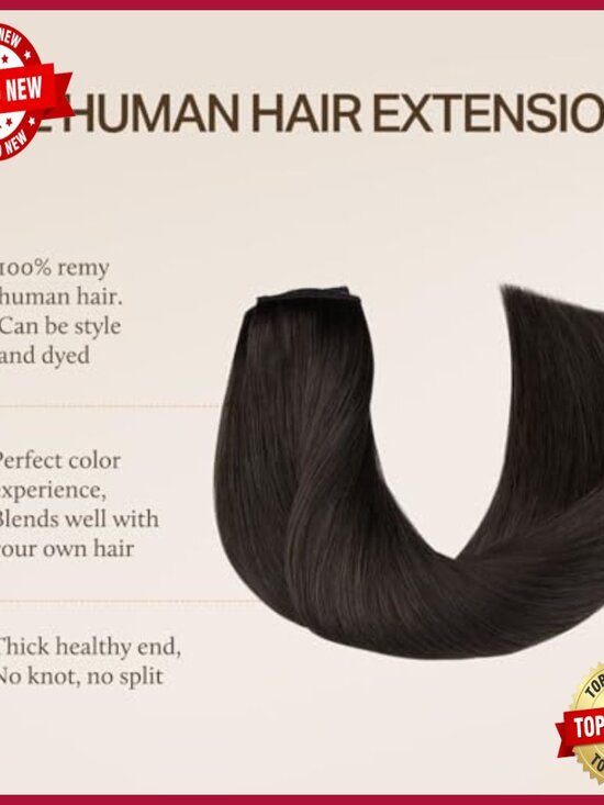 18 Inch 95g Human Hair Extensions, Invisible Wire, Adjustable Hairpieces main image 4